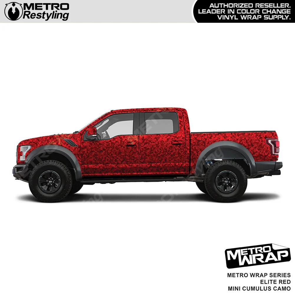 Metro Wrap Mini Cumulus Elite Red Camouflage Vinyl Film - Image 3